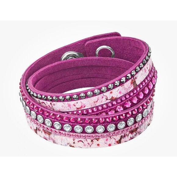 Swarovski Slake Hot Pink Pulse Wrap Bracelet NWT - Picture 1 of 5